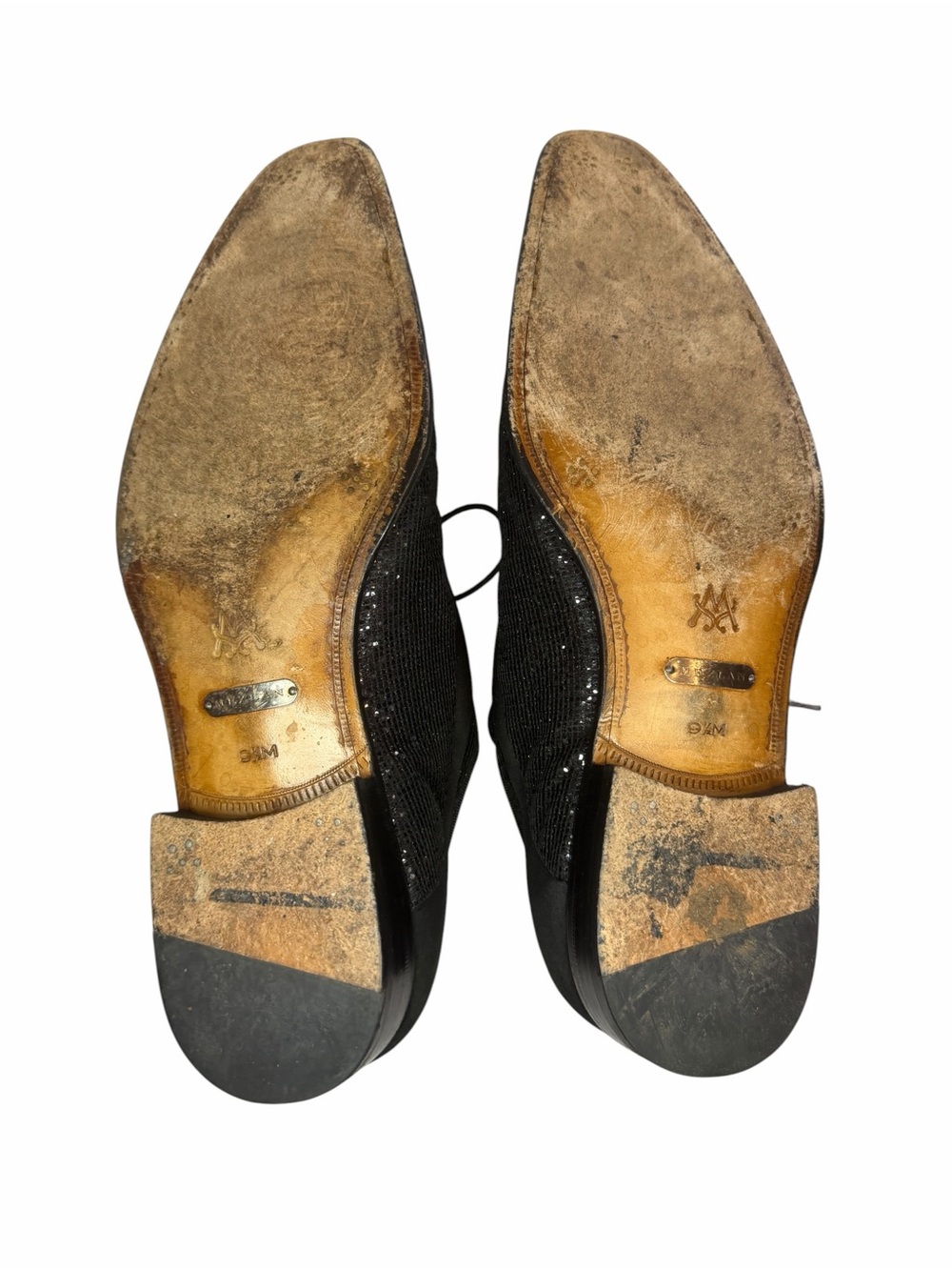 Mezlan Black Sequin Lace-Up Oxford Dress Shoes - Picture 4 of 6